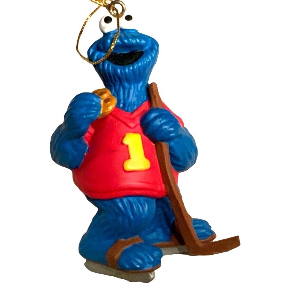 Sesame Street COOKIE MONSTER Hockey Player Christmas Ornament